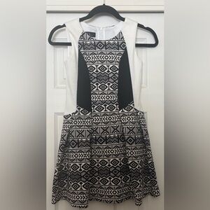 BCX Girls size 12 Black & White Tribal Print Sleeveless Dress